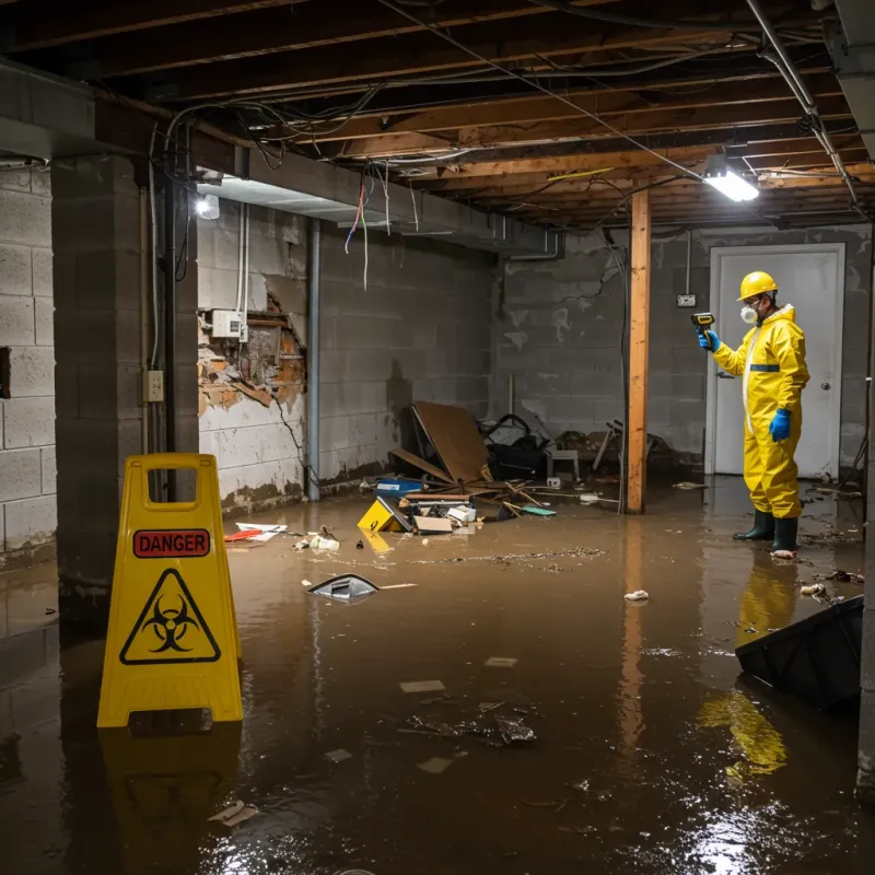 Flooded Basement Electrical Hazard in Corry, PA Property