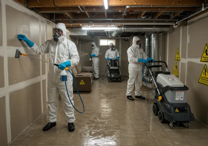 Basement Moisture Removal and Structural Drying process in Corry, PA